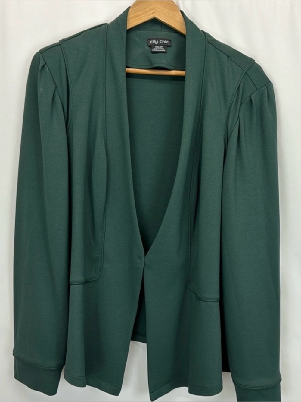 City Chic piping praise blazer W- size L/20 - pine green